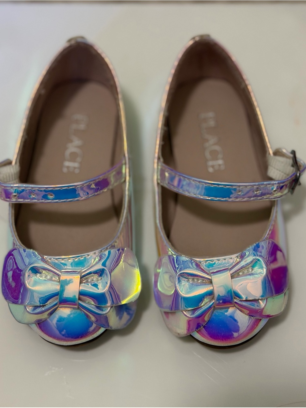 The Children's Place Iridescent Mary Jane Shoes with Bow - Pink/Blue